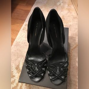 Elie Tahari Suede and Leather open toe shoes